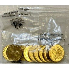 AUSTRALIA 2018 . ONE 1 DOLLAR COINS . SEALED RAM BAG . 10x ANZAC COINS